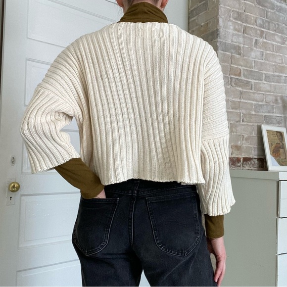 Babaà Jumper No. 33 Ivory Knit Sweater OS | Boxy Ribbed Pullover Made in… - Picture 2 of 8